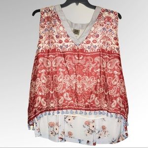 Ivy Jane Unique Tassel Shirt Top Large